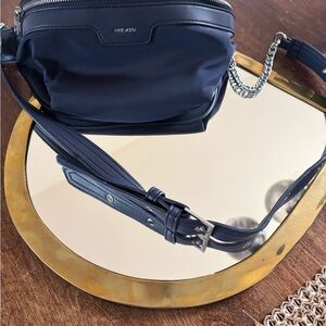 Pixie Mood Navy Brooklyn Crossbody Bag with Chain Accent